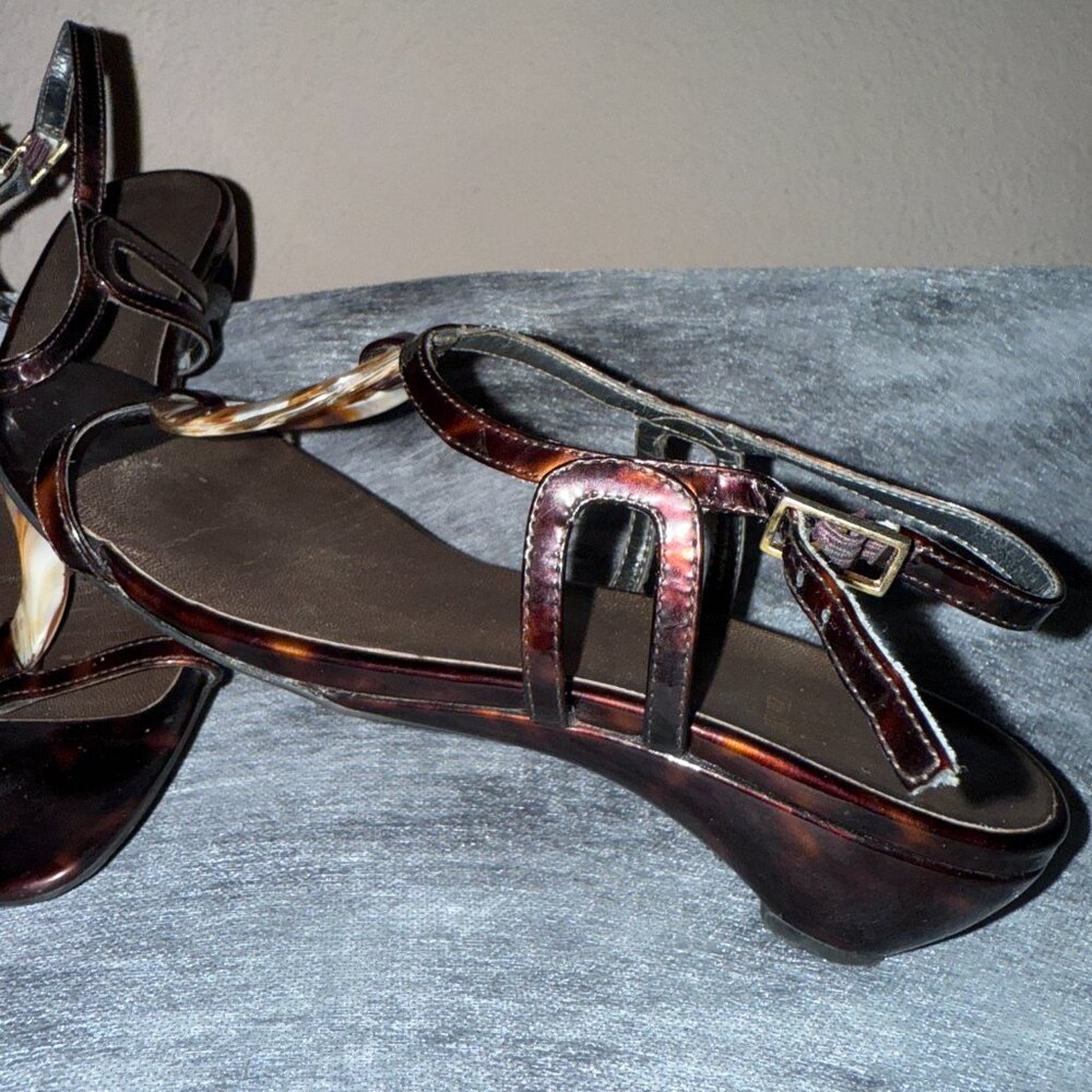 Stuart Weizman Strappy Sandal With Tortoise Shell - image 3